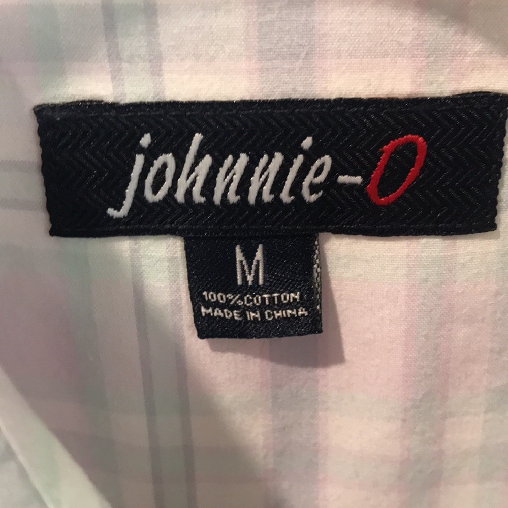 Johnnie O Button Up Shirt Mens Medium Lavender Gray Plaid Long Sleeve Business - Picture 3 of 9